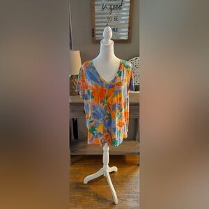 Joie Tropical Pattern Cotton Tee